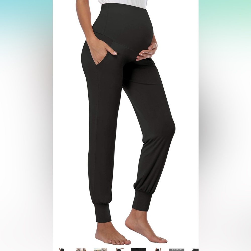 Women's Maternity Pants Lounge Workout Joggers Over The Belly Pajama size M